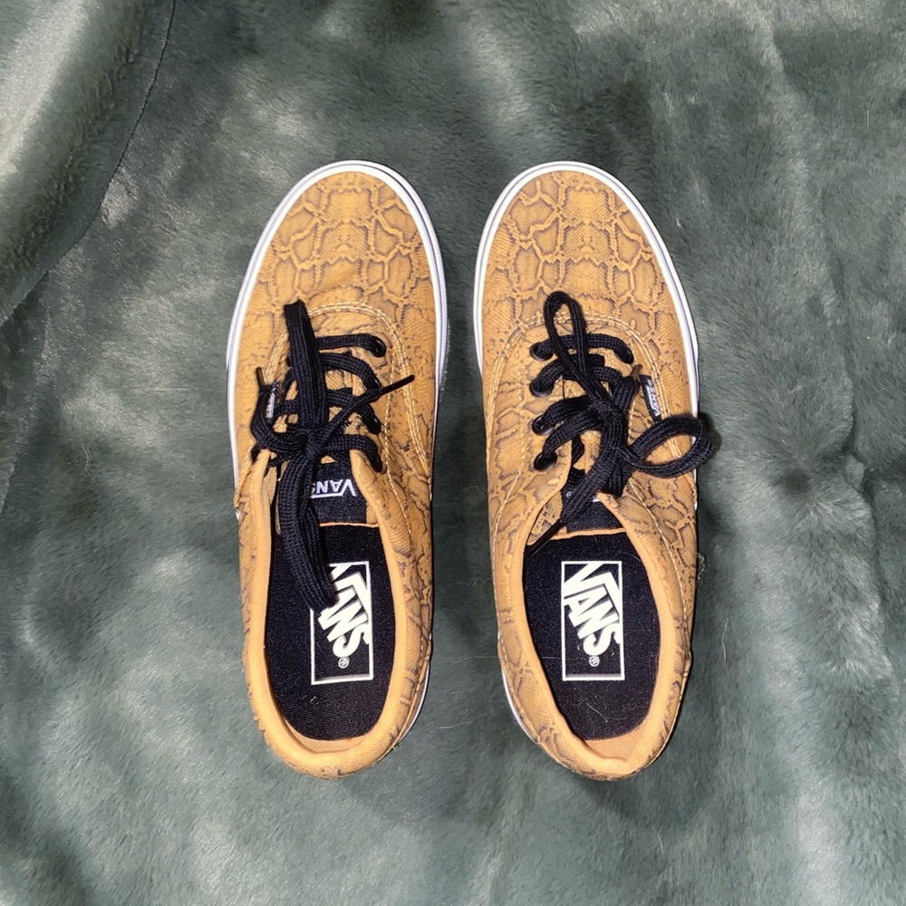 Size 7 Honey Gold Snakeskin Vans